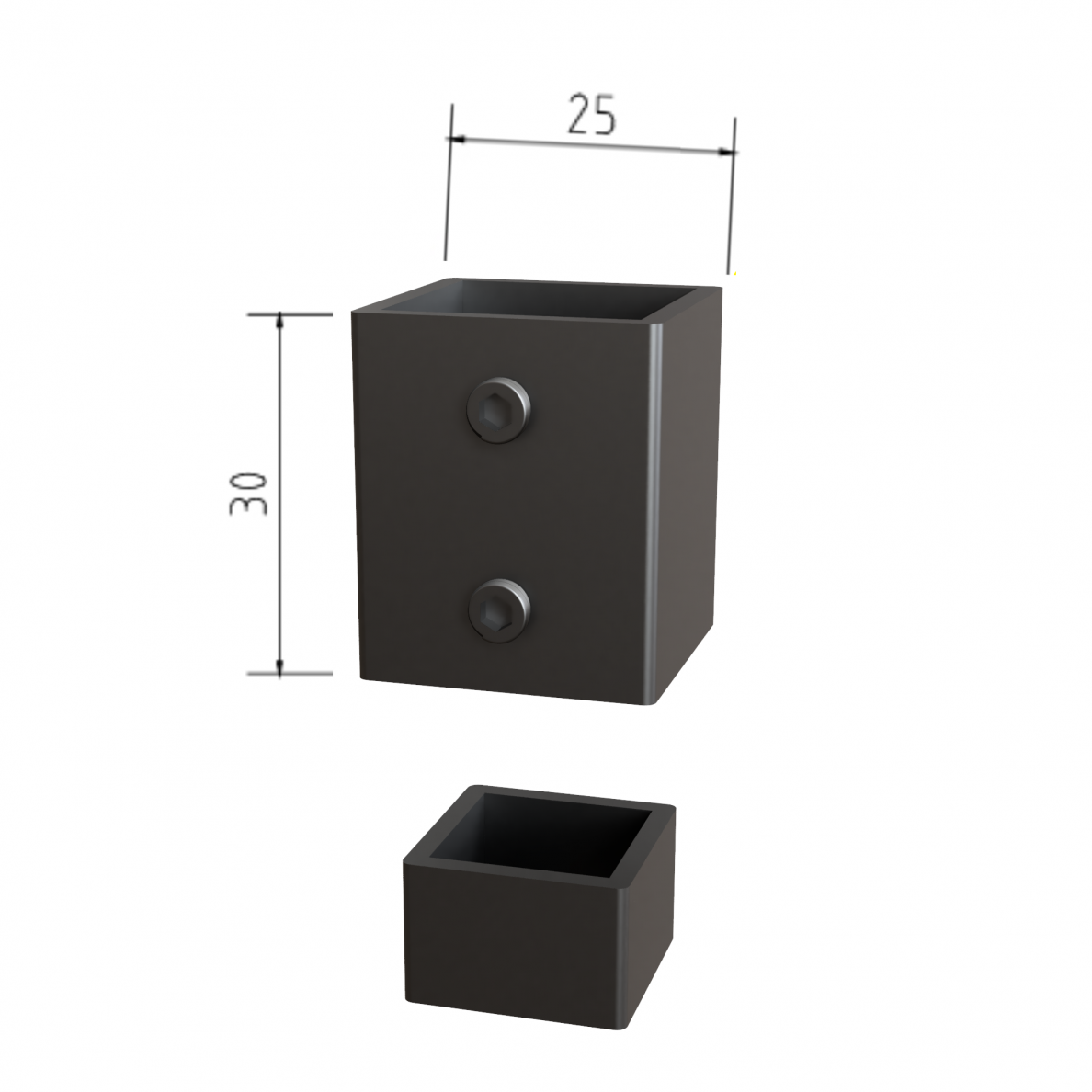 Laikiklis 20x20 vertikaliam profiliui (juodas) 1 Laikiklis 20x20 vertikaliam profiliui (juodas) 1