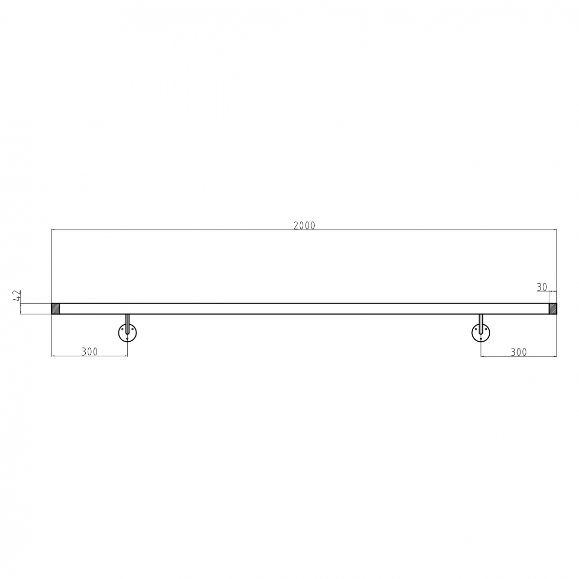 Sieninis turėklas D42/L2000mm 4 Sieninis turėklas D42/L2000mm 4
