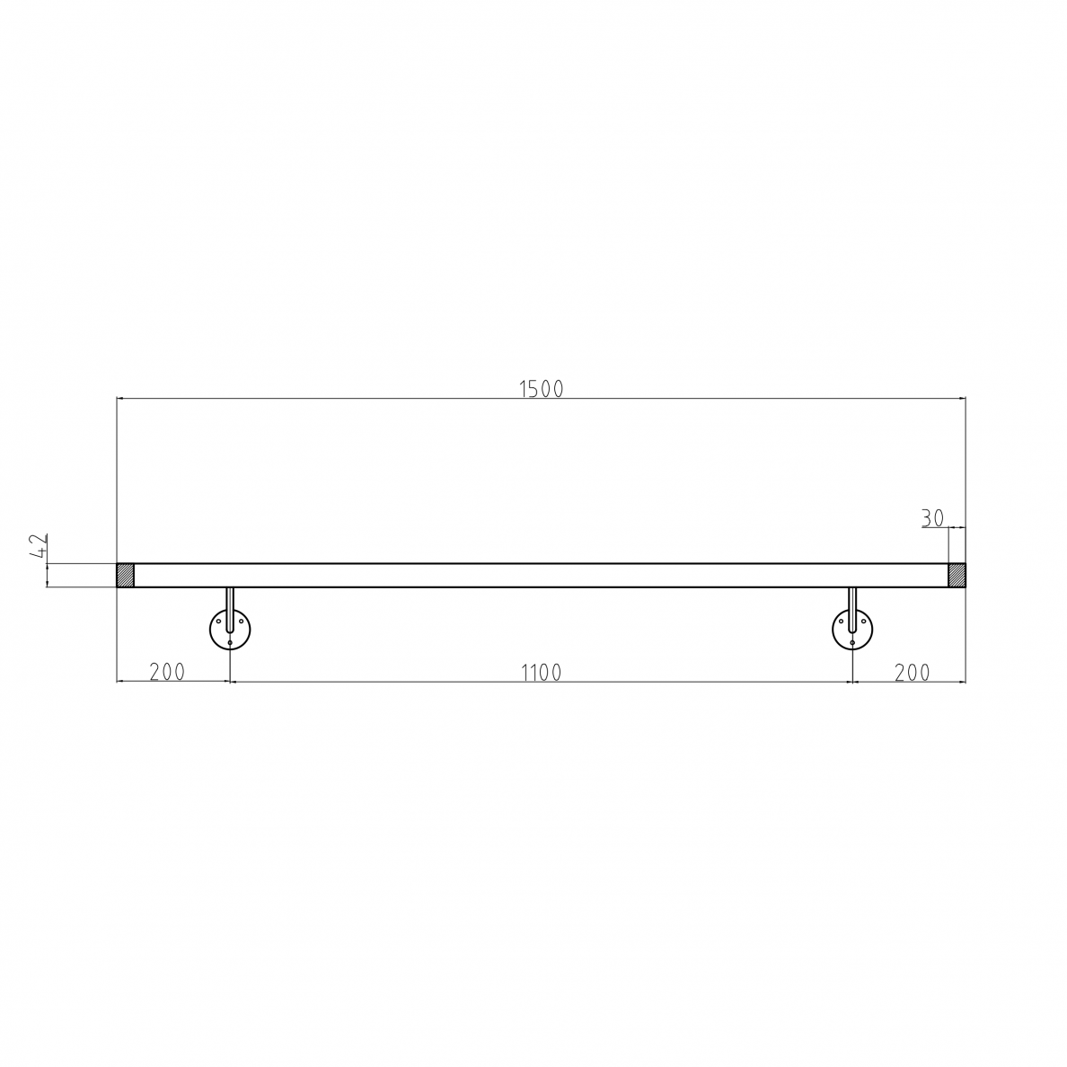 Sieninis turėklas D42/L1500mm 2 Sieninis turėklas D42/L1500mm 2