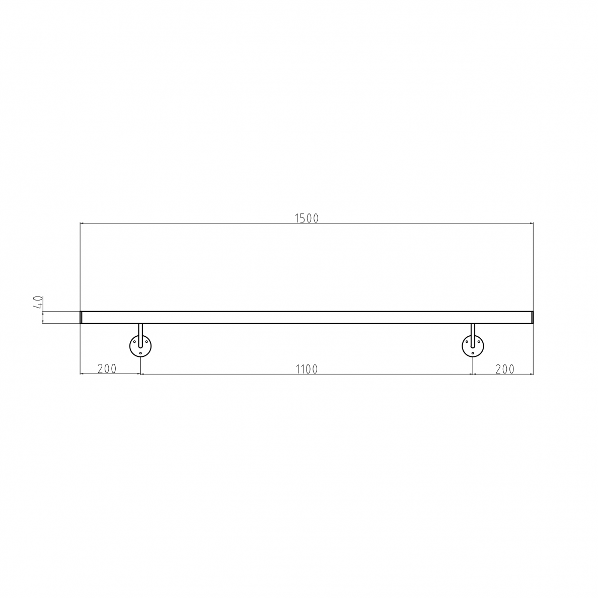 Sieninis turėklas 40x40/L1500mm 3 Sieninis turėklas 40x40/L1500mm 3
