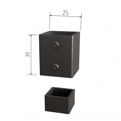 Laikiklis 20x20 vertikaliam profiliui (juodas) 1 Laikiklis 20x20 vertikaliam profiliui (juodas) 1