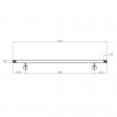 Sieninis turėklas 40x40/L1500mm 3 Sieninis turėklas 40x40/L1500mm 3