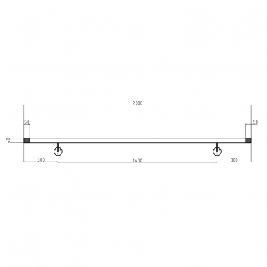 Sieninis turėklas 40x40/L2000mm 3 Sieninis turėklas 40x40/L2000mm 3