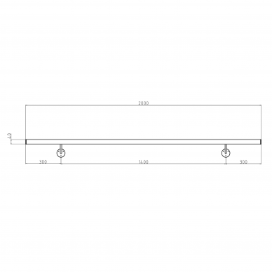 Sieninis turėklas 40x40/L2000mm 3 Sieninis turėklas 40x40/L2000mm 3