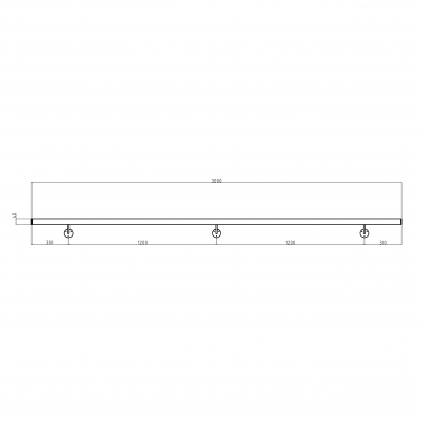 Sieninis turėklas 40x40/L3000mm 4 Sieninis turėklas 40x40/L3000mm 4