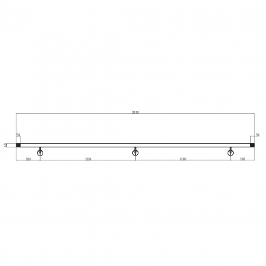 Sieninis turėklas 40x40/L3000mm 3 Sieninis turėklas 40x40/L3000mm 3