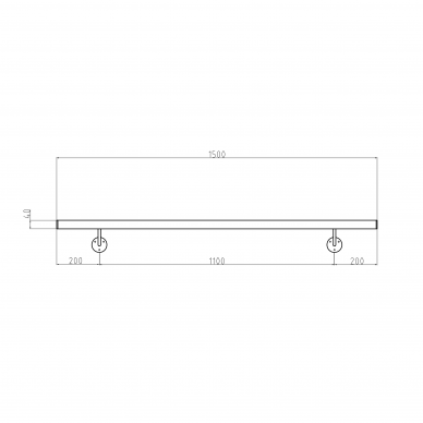 Sieninis turėklas 40x40/L1500mm 3 Sieninis turėklas 40x40/L1500mm 3
