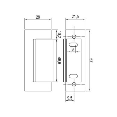 Simetrinė elektrinė spyna 1710R 12–24 V AC/DC 1