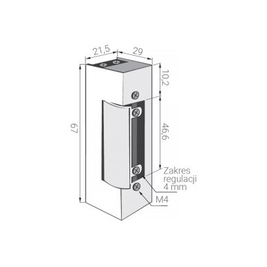 Simetrinė elektrinė spyna 1720R 12–24 V AC/DC 1