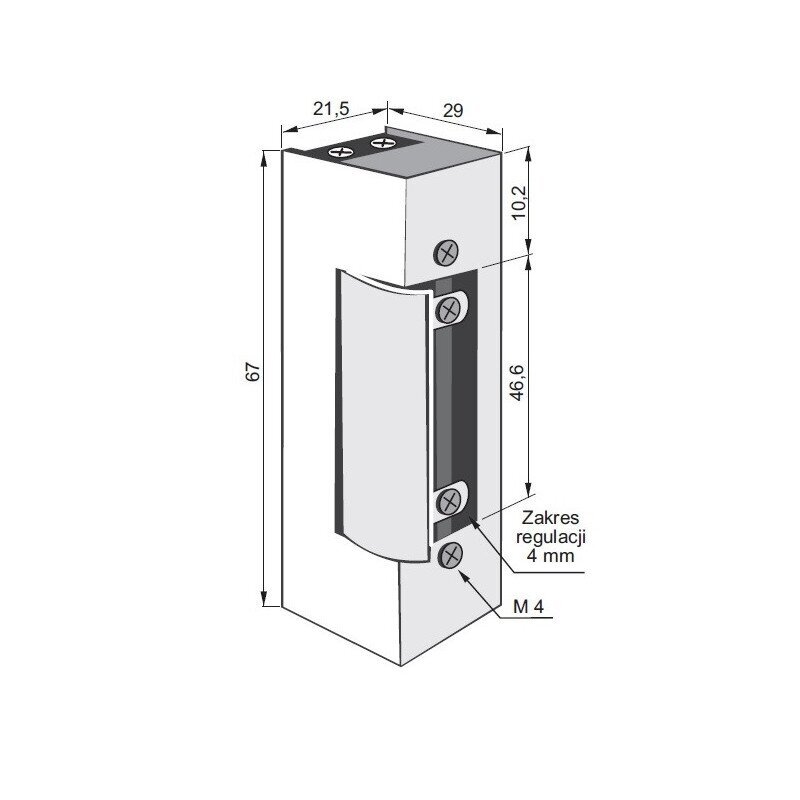 Simetrinė elektrinė spyna 1743R, 12–24 V AC/DC 1