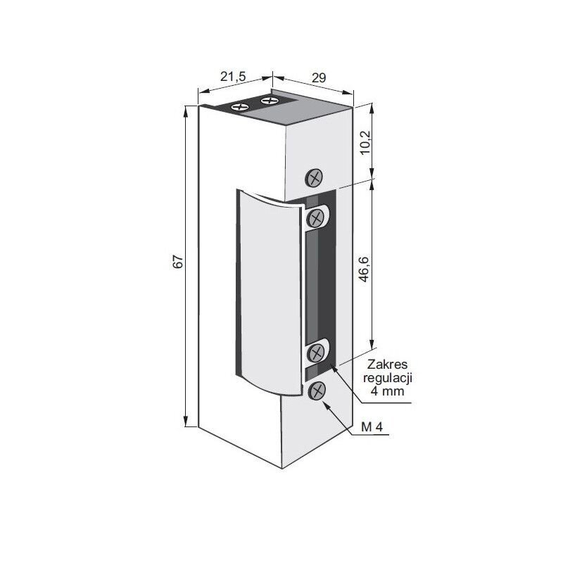 Simetriška siaura elektrinė spyna 1743R 6–12 V AC/DC 1 Simetriška siaura elektrinė spyna 1743R 6–12 V AC/DC 1