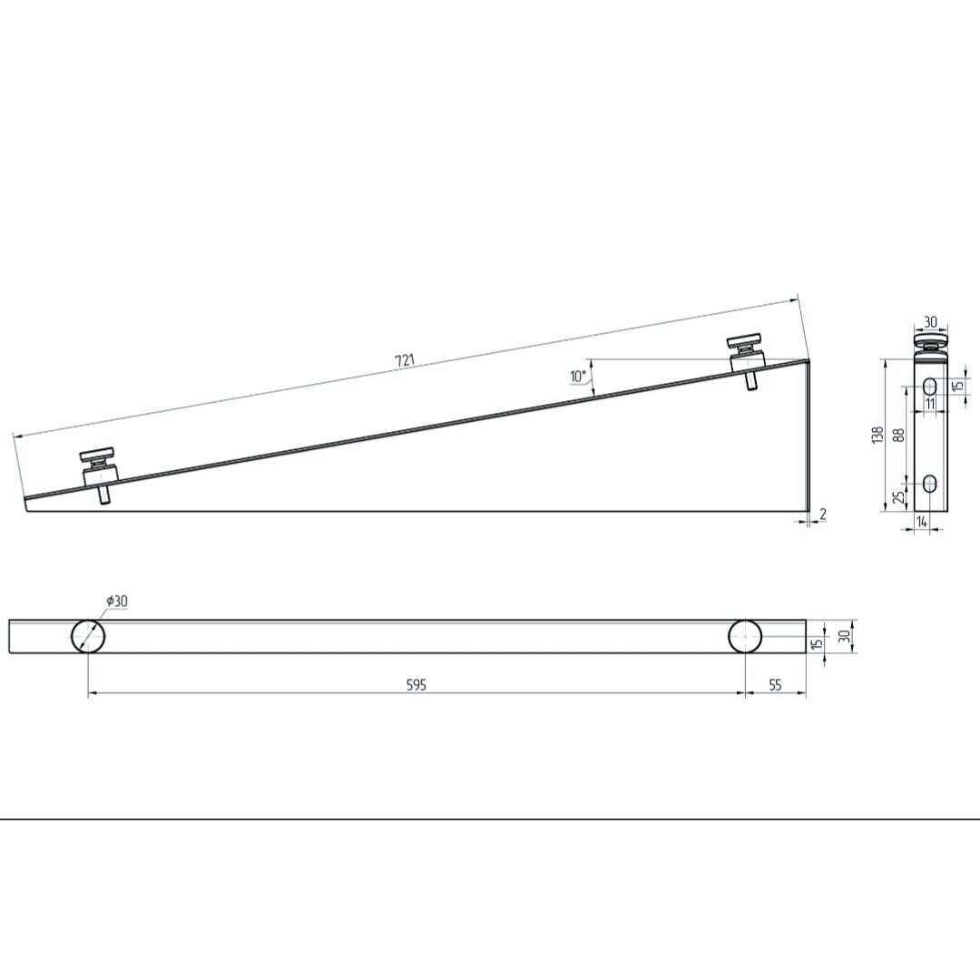 Glass Canopy Brackets (RAL-7016) 2