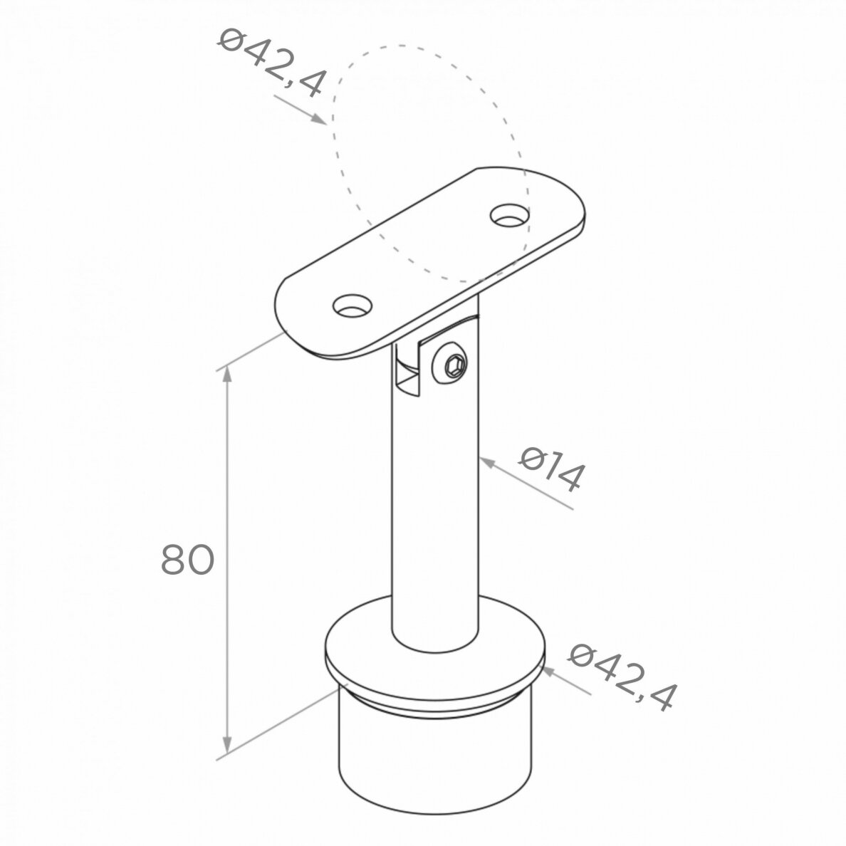 Galinis statramstis stiklui H-960 mm (dešininis) 4 Galinis statramstis stiklui H-960 mm (dešininis) 4
