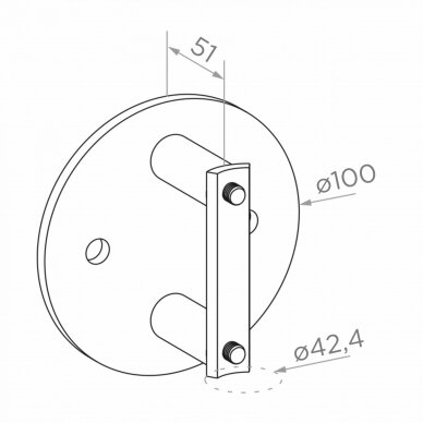 Turėklo statramstis stiklui H-1130 mm 4 Turėklo statramstis stiklui H-1130 mm 4