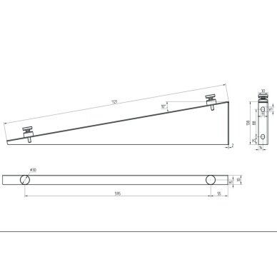 Glass Canopy Brackets (RAL-7016) 2
