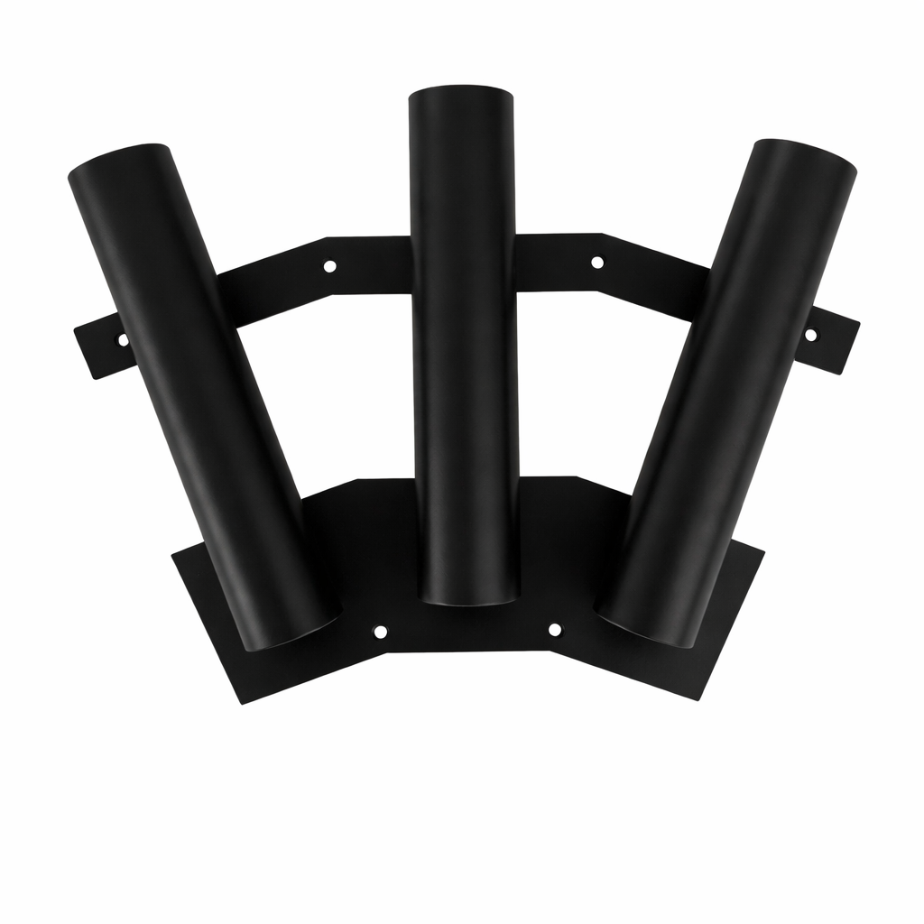 Triple black Steel Flag Holder (Black)