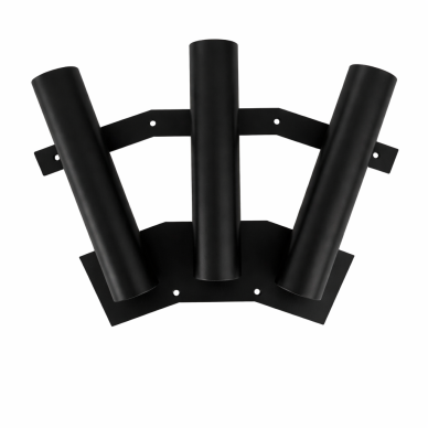 Triple black Steel Flag Holder (Black)