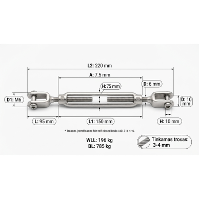 Cable Tensioner M6 1