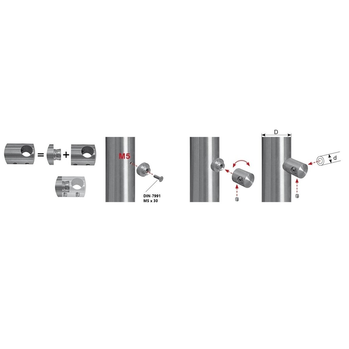 Turėklo statramstis H-960 mm (AISI-316 markė) 9 Turėklo statramstis H-960 mm (AISI-316 markė) 9