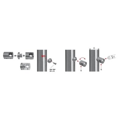 Balkono turėklo statramstis H-1230 mm (AISI-316 markė) 5 Balkono turėklo statramstis H-1230 mm (AISI-316 markė) 5