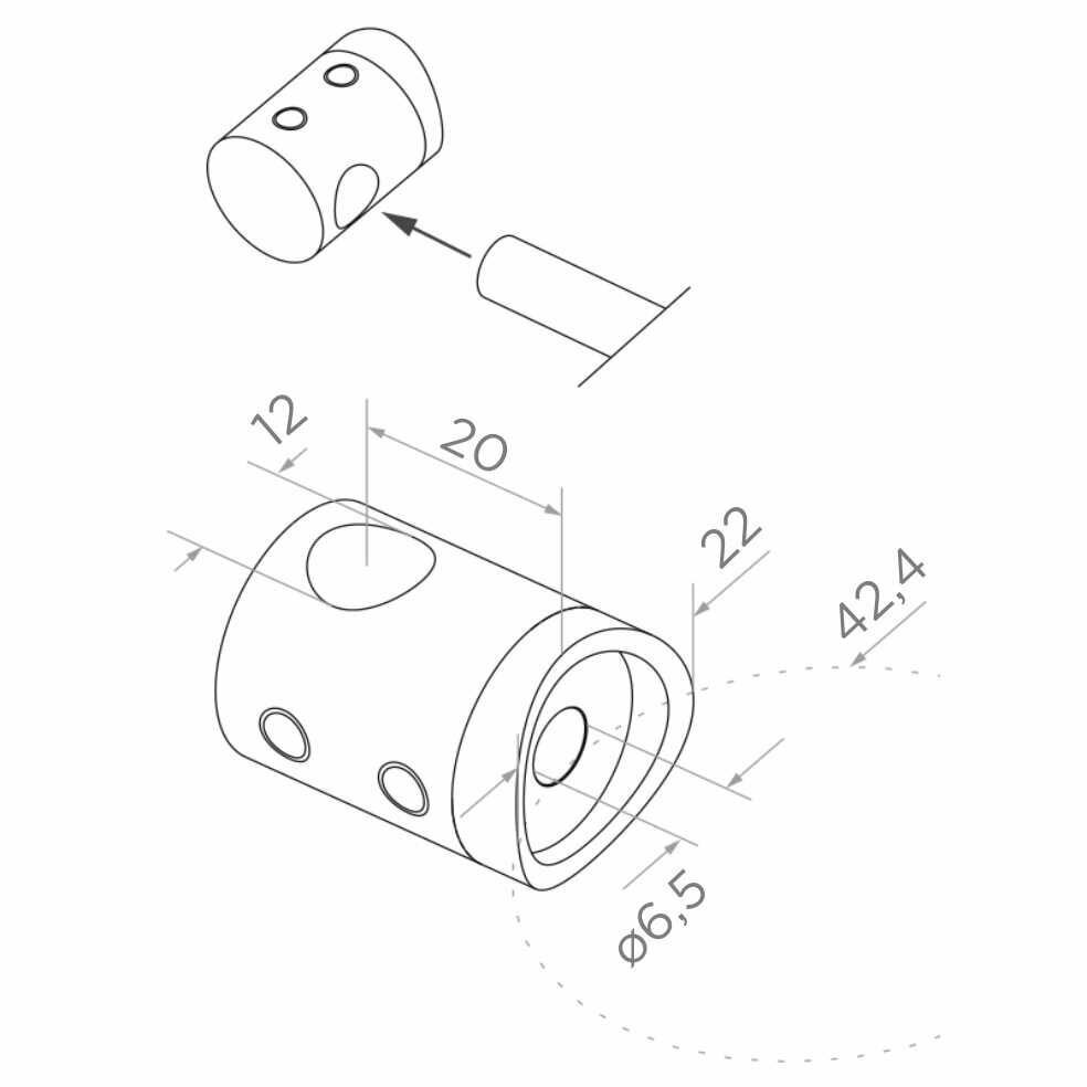 Balkono kampinis statramstis H-1060 mm (AISI-316 markė) 3 Balkono kampinis statramstis H-1060 mm (AISI-316 markė) 3