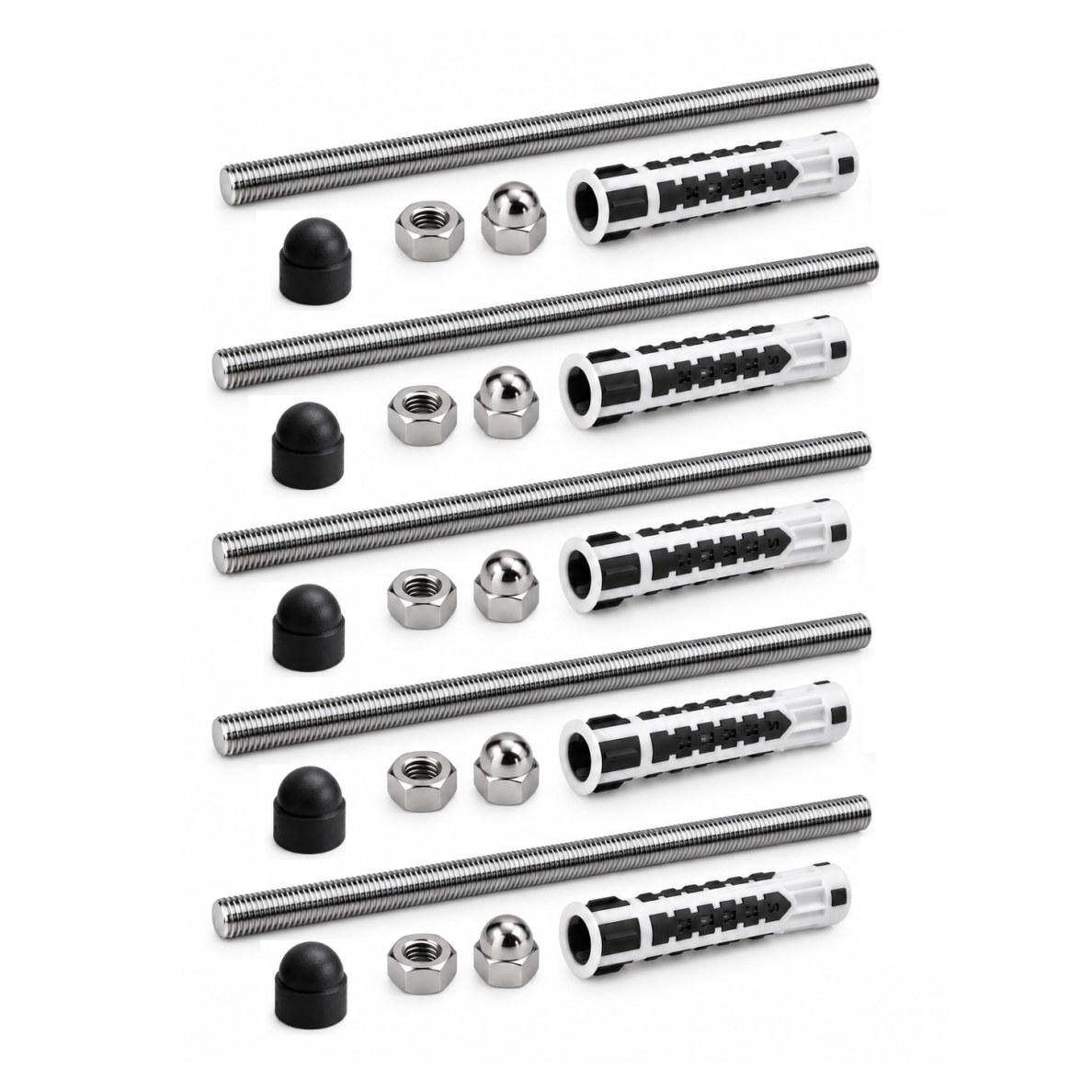 M6 Facade Fixing Set, Black (5 pcs.) M6 Facade Fixing Set, Black (5 pcs.)