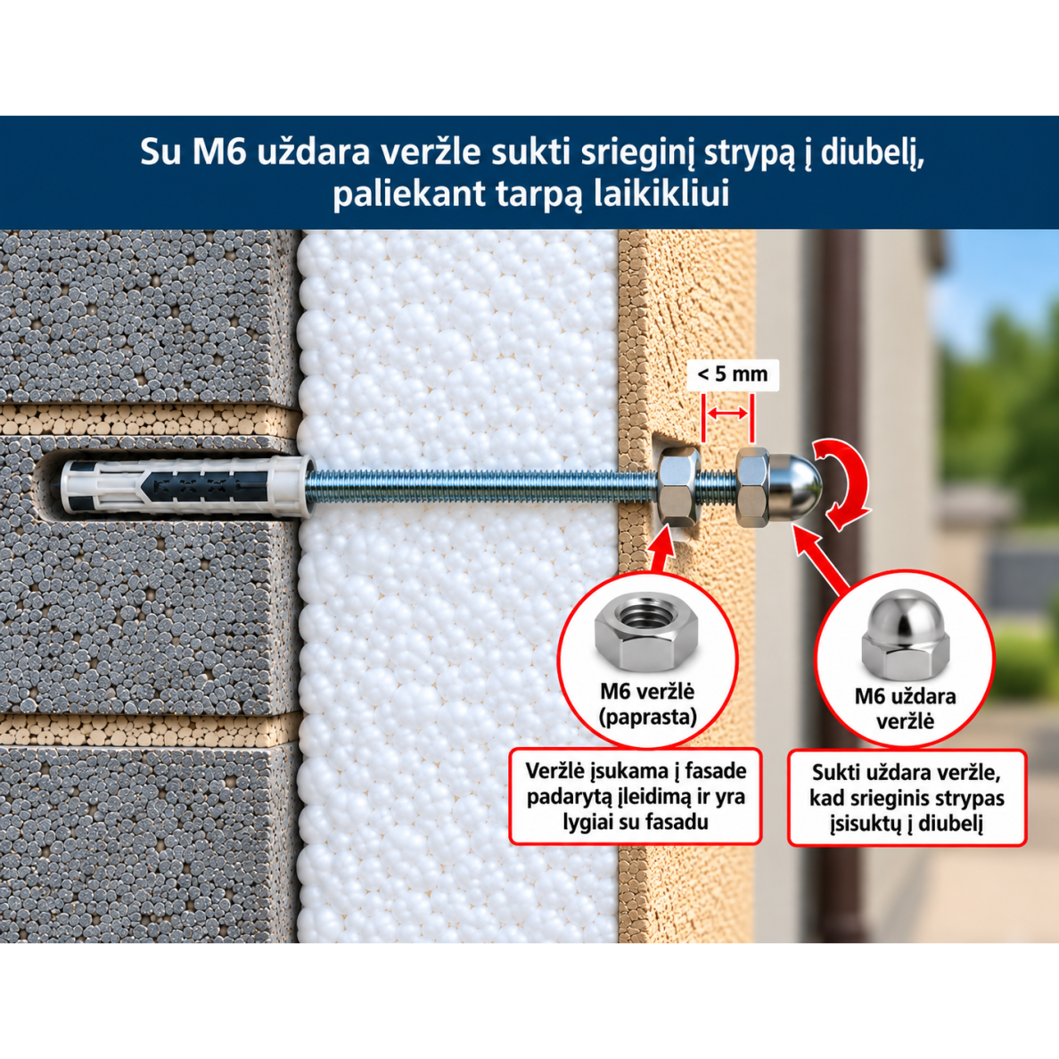 M6 Fixing Set for Insulated Facade (2 pcs.) 5