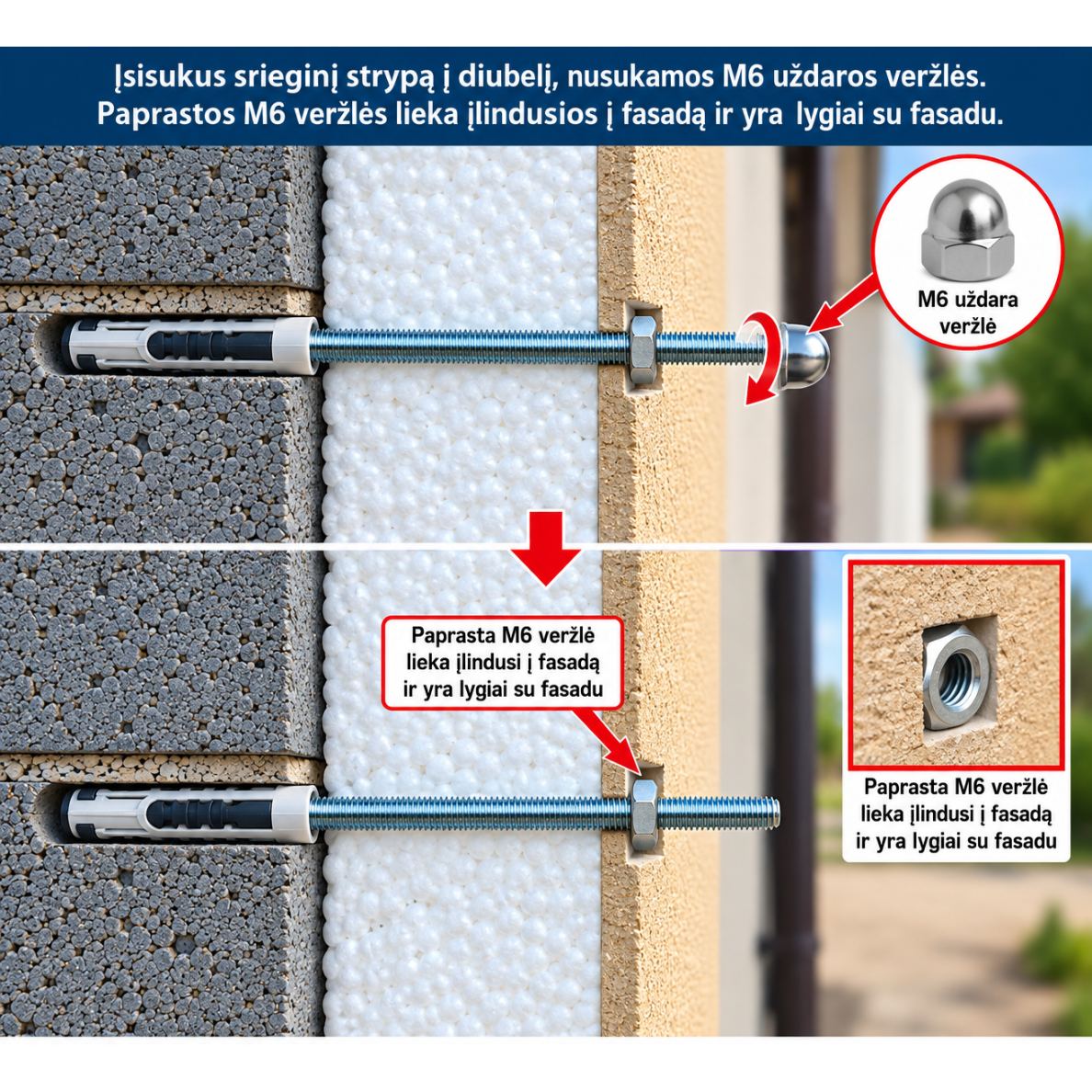 Fixing Set for Insulated Facade M6 6