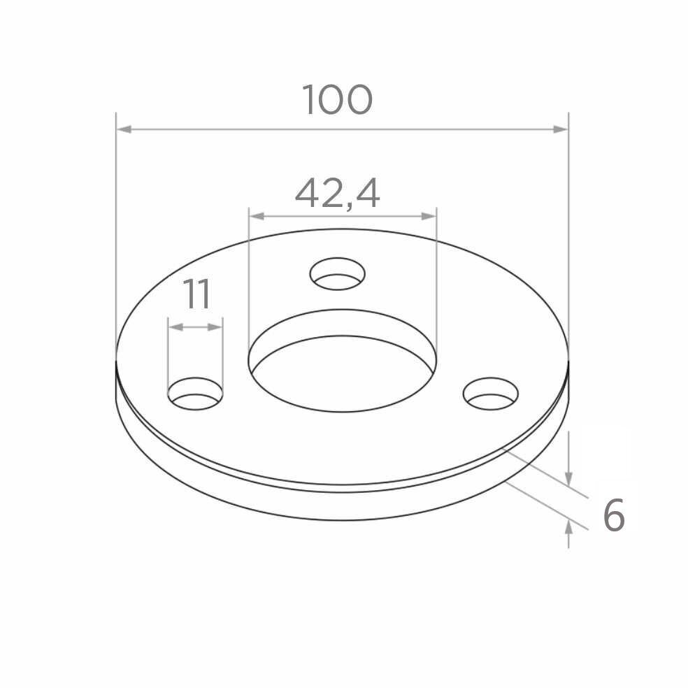 Flange D42.4x100 mm 1 Flange D42.4x100 mm 1