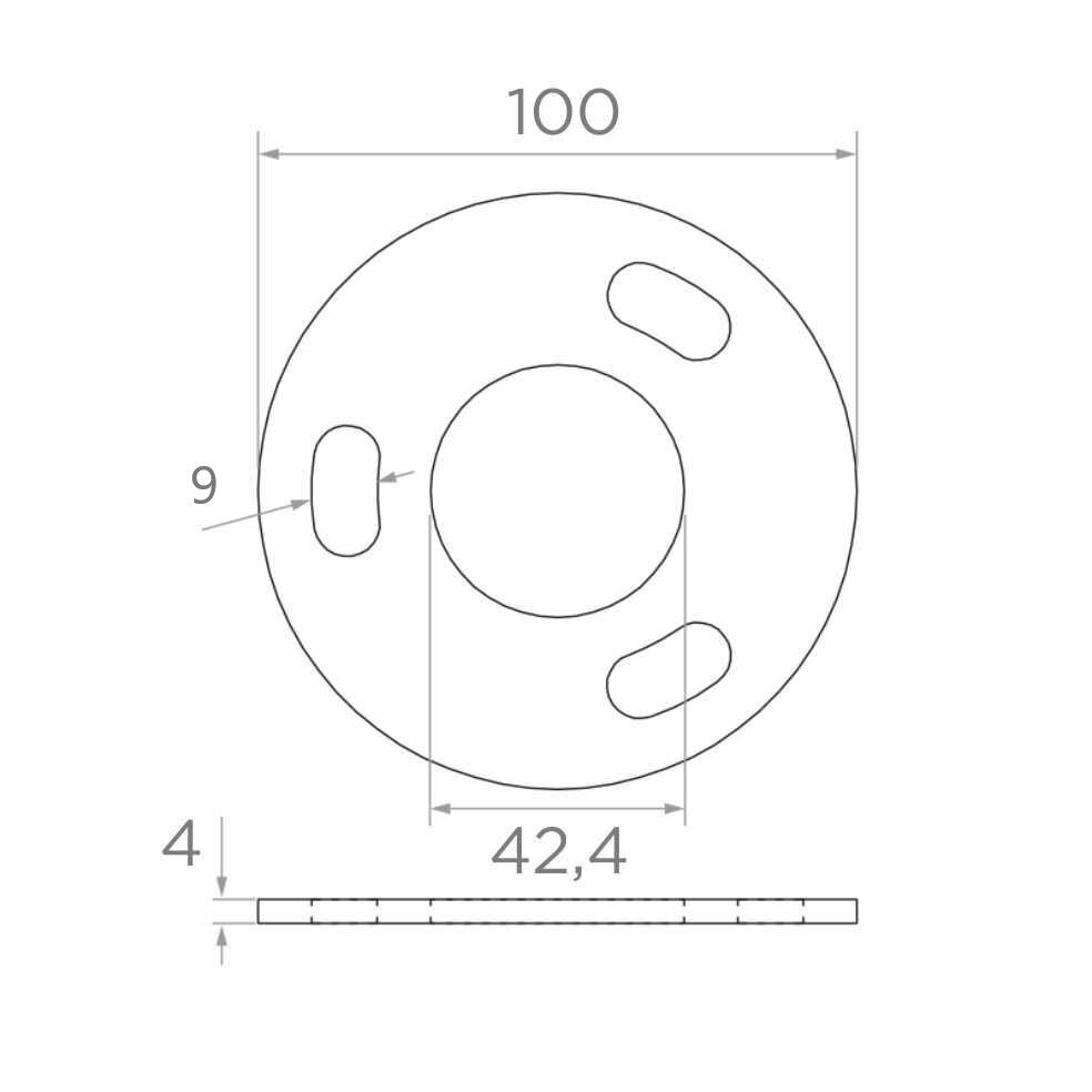 Flange D42,4x100x4 mm 1 Flange D42,4x100x4 mm 1