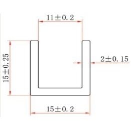 U formos profilis stiklui 10mm 2 U formos profilis stiklui 10mm 2