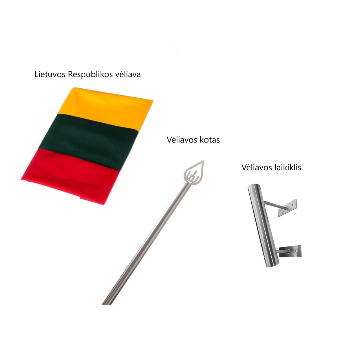 Flag Set with Stainless Steel Holder