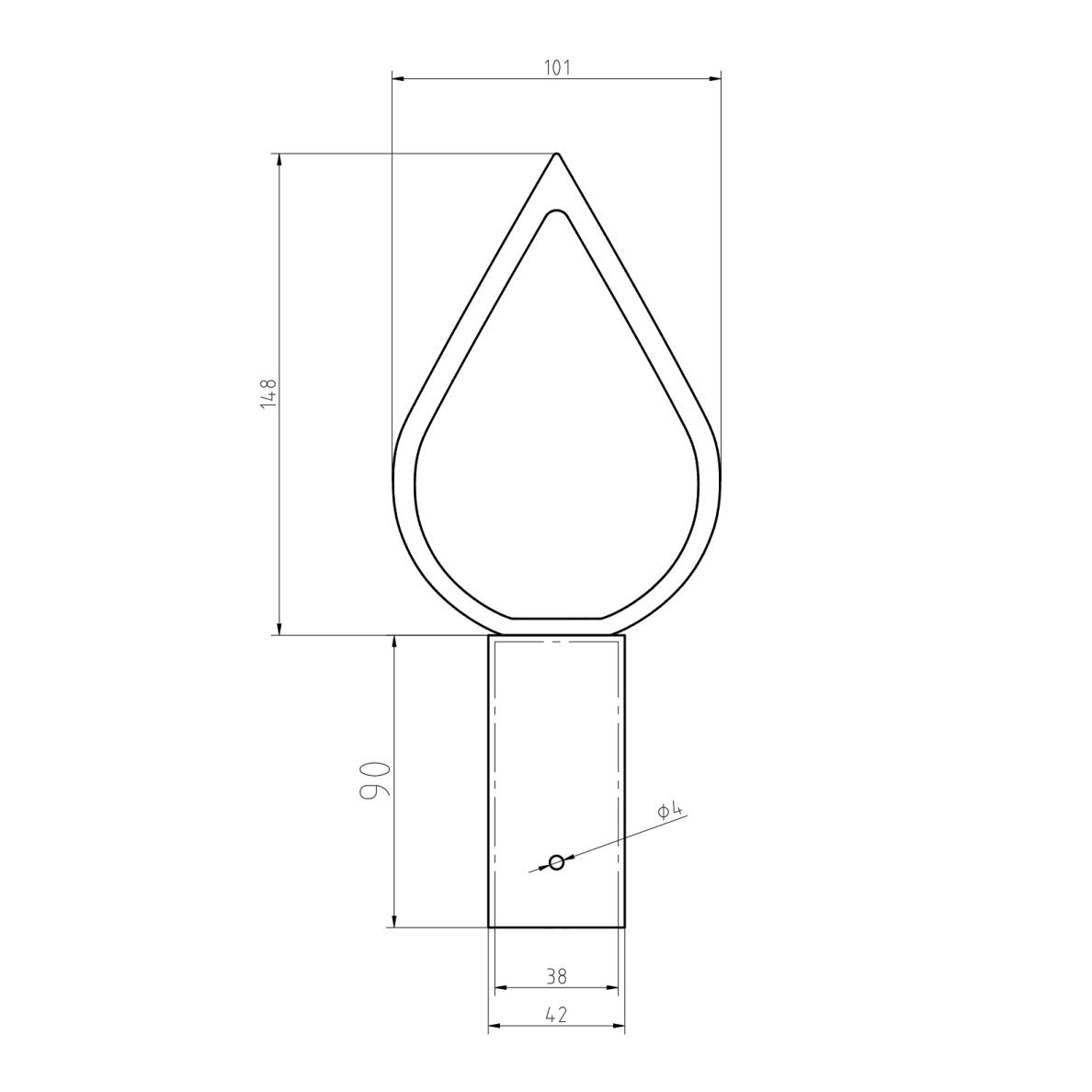 Flag pole finial “Flame” Brown 1