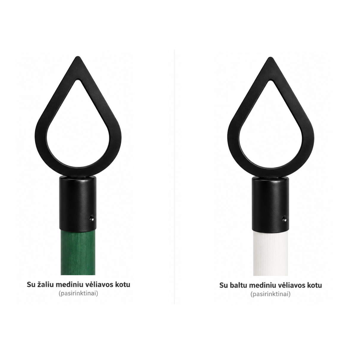 Flag pole finial “Flame” black 2