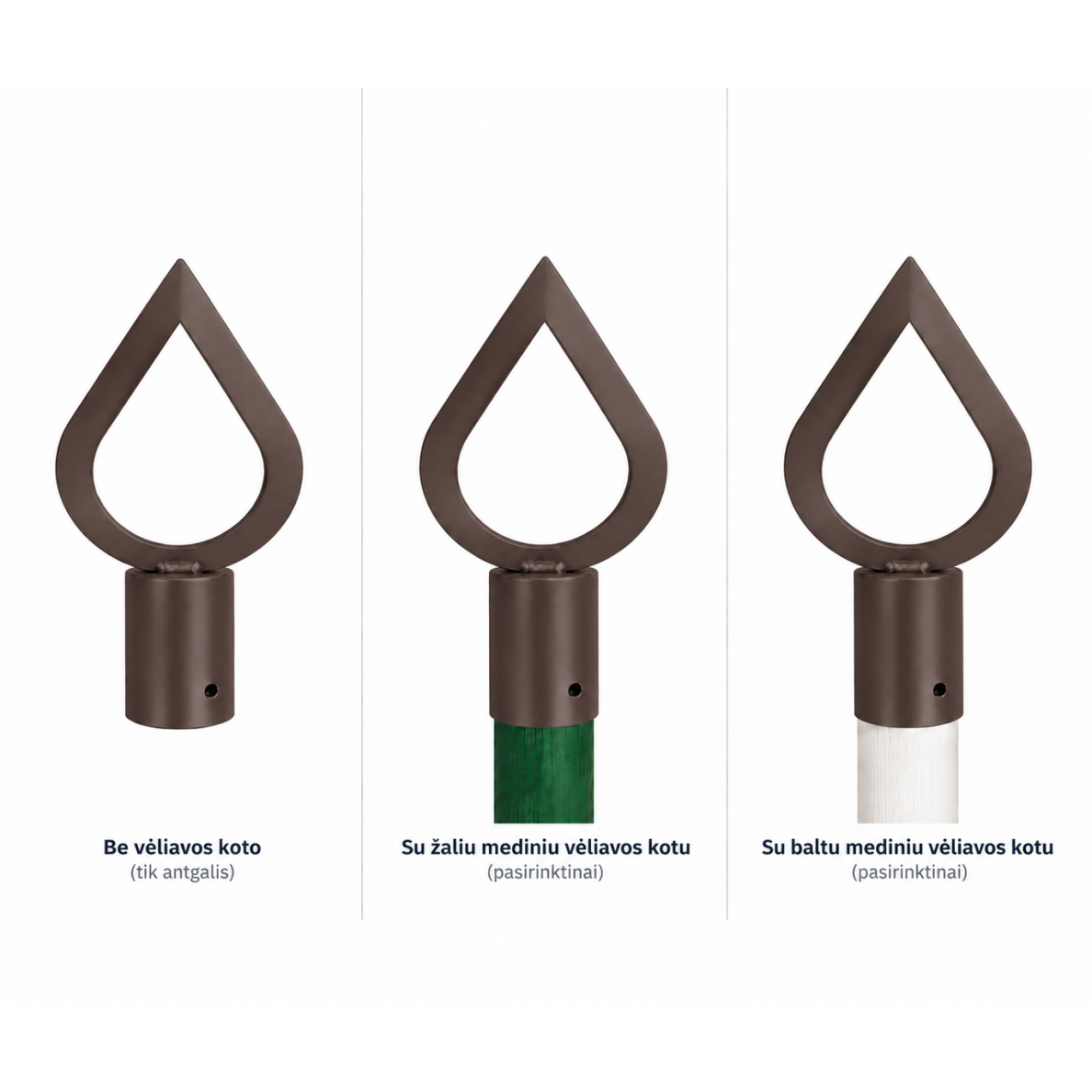 Flag pole finial “Flame” Brown 2