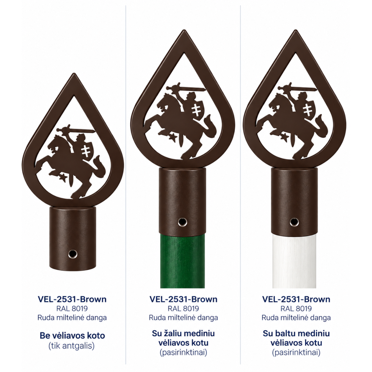 Flagpole Finial with Vytis - Brown 2