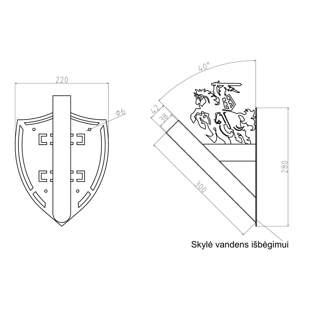 Vėliavos laikiklis "VYTIS" rudas 1 Vėliavos laikiklis "VYTIS" rudas 1