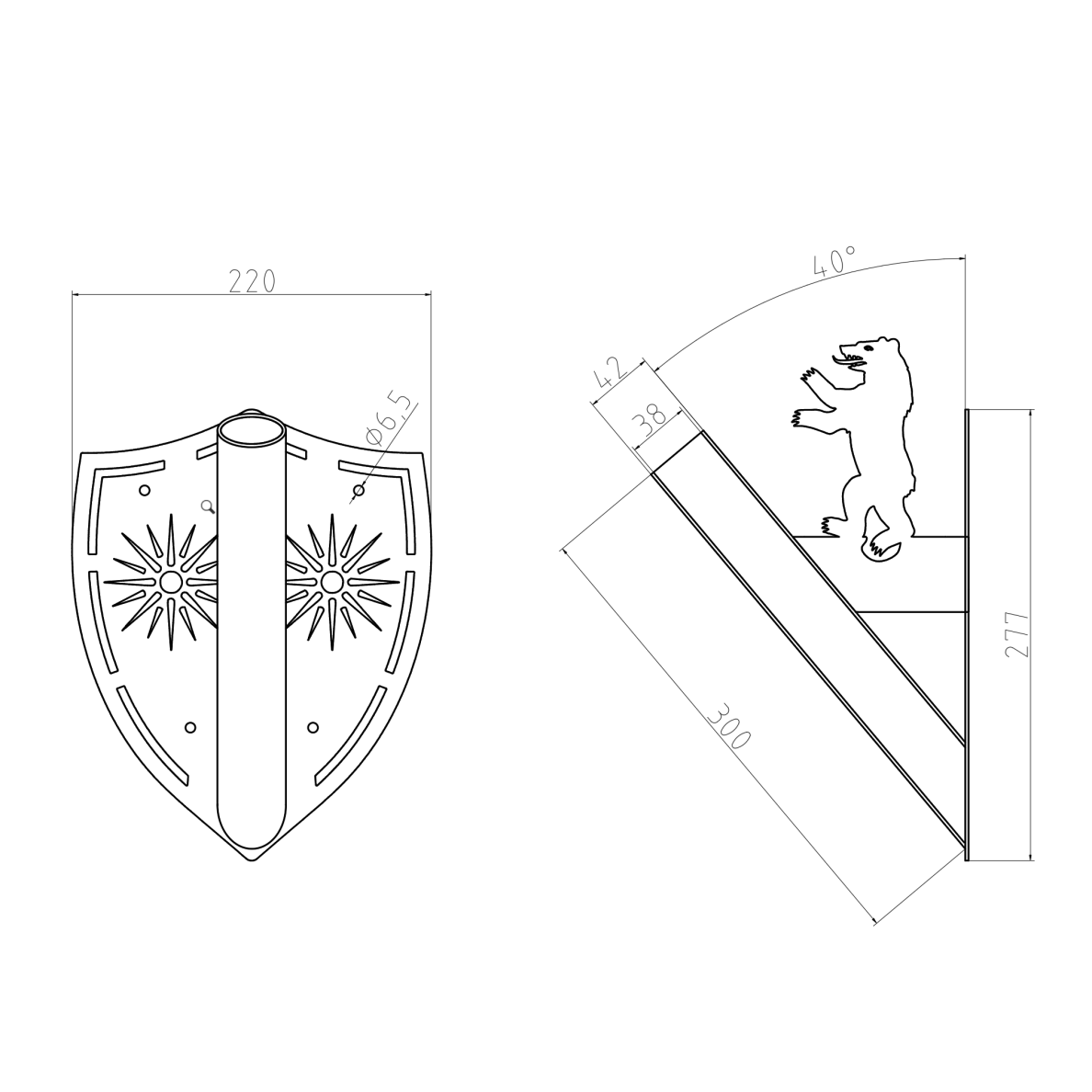 Flag Holder "Žemaitija" Black 1