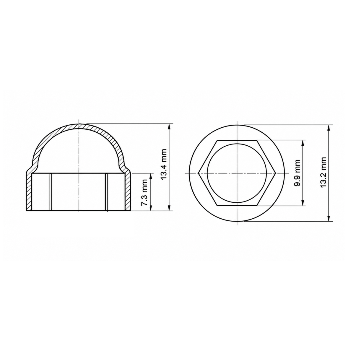 Nut Cap M6 (RAL 8019)   1