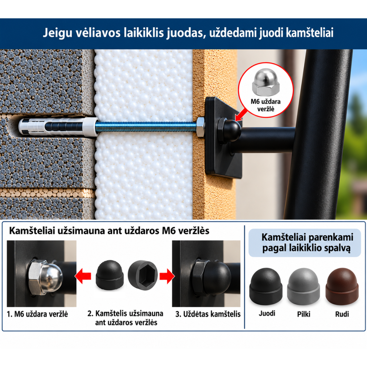 Nut Cap M6 (RAL 8019)   2