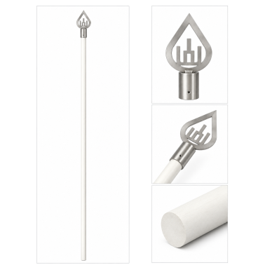 White Flagpole with Finial 4