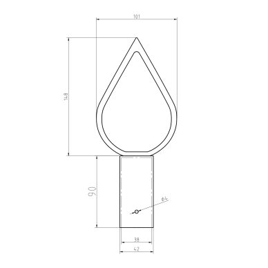 Flag pole finial “Flame” Brown 1