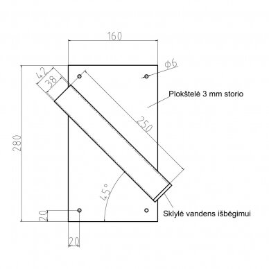 Vėliavos laikiklis 45°, kairinis (pilkas) 1 Vėliavos laikiklis 45°, kairinis (pilkas) 1