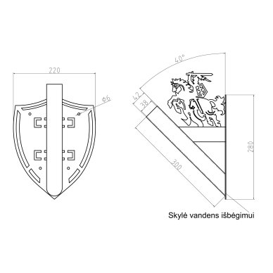 Vėliavos laikiklis "VYTIS" rudas 1 Vėliavos laikiklis "VYTIS" rudas 1