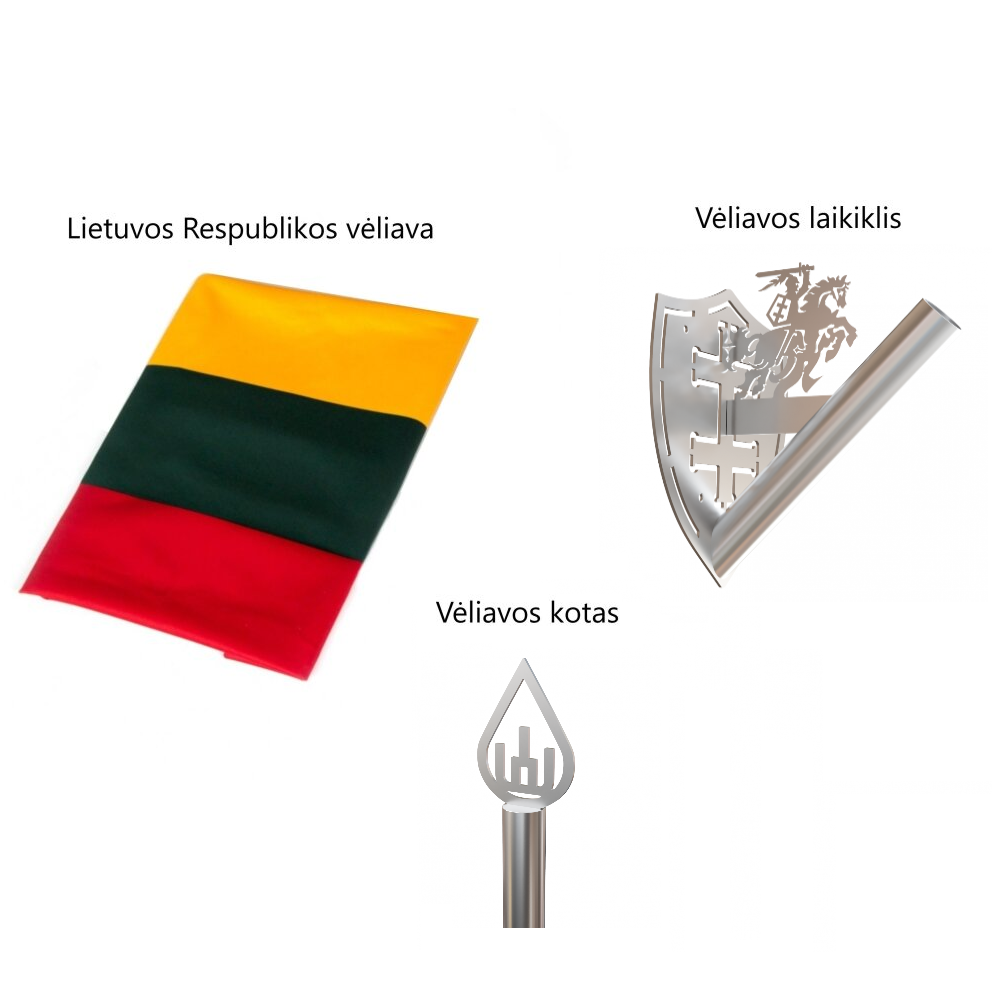 Vėliavos komplektas su Vyčio laikikliu Vėliavos komplektas su Vyčio laikikliu