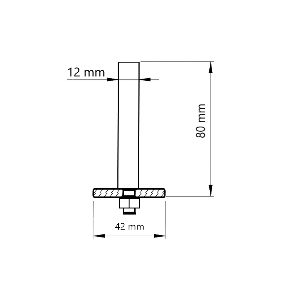 Virinama žvakė porankiui Ø42,4 mm (virinamas kotelis) 2 Virinama žvakė porankiui Ø42,4 mm (virinamas kotelis) 2