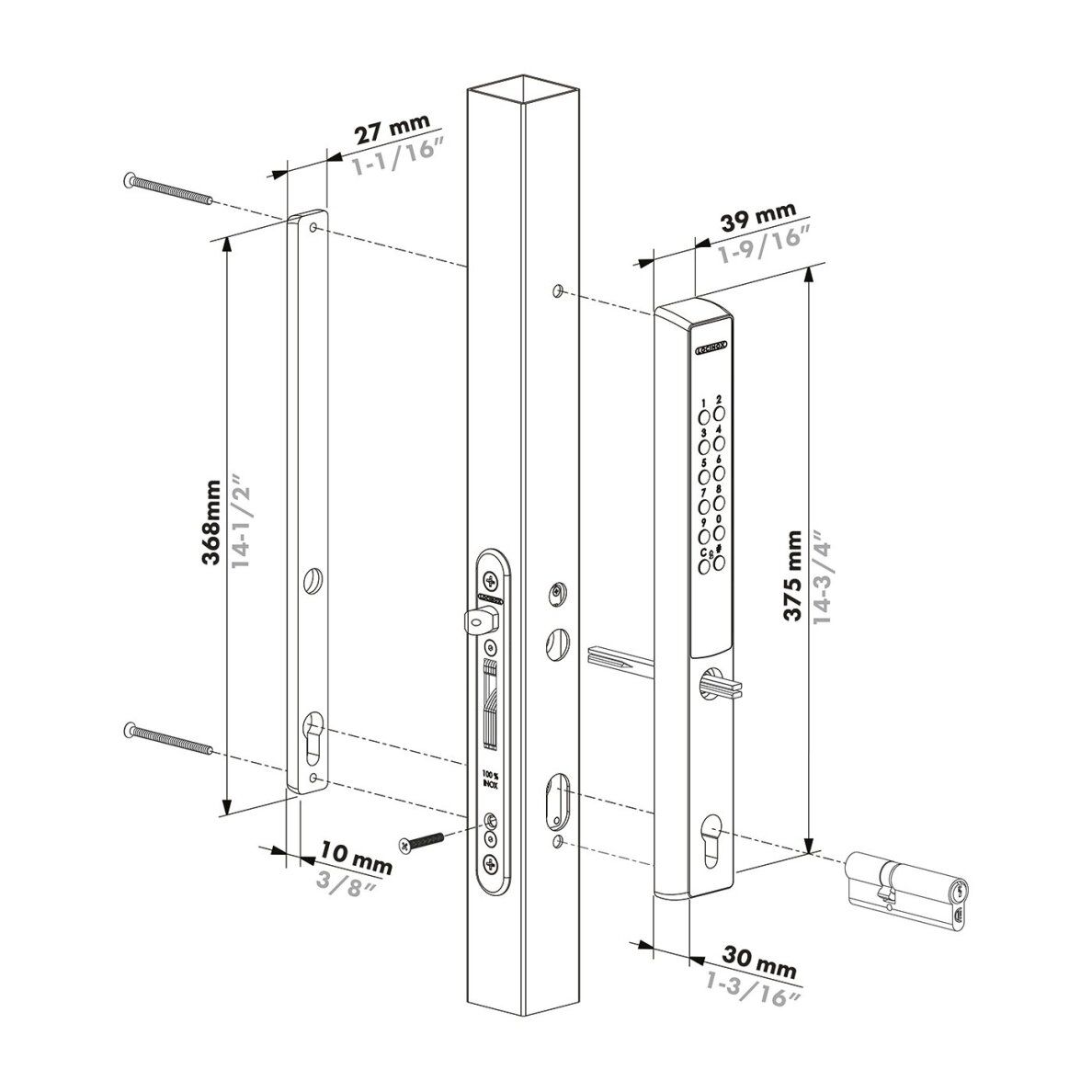 Vienpusė kodinė spyna 40 mm 1 Vienpusė kodinė spyna 40 mm 1